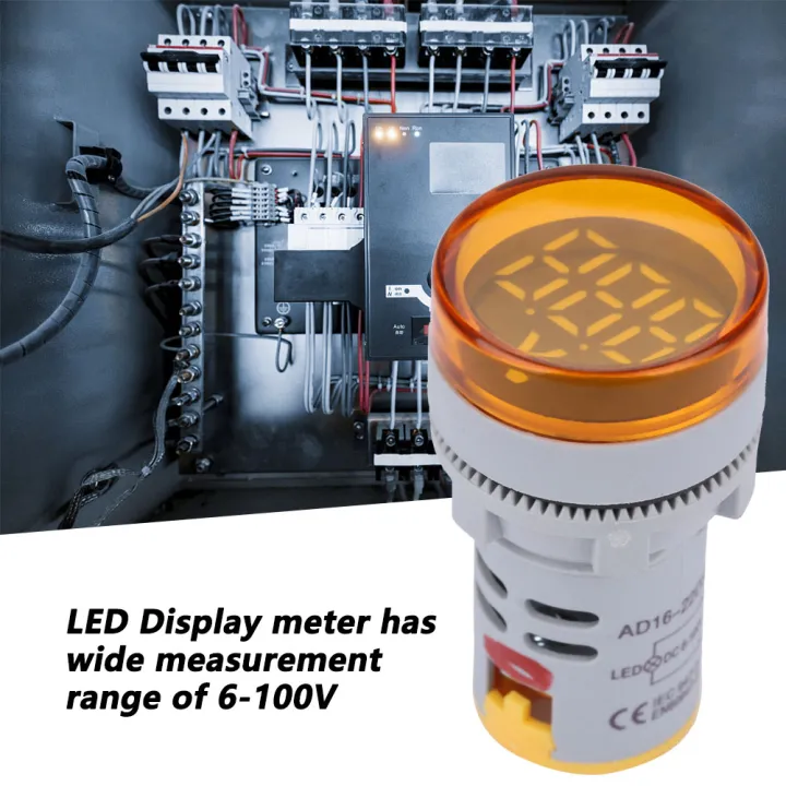 ไฟชุดสัญญาณไฟ-led-จอแสดงผลแอลอีดี-dc-แบบกลมไฟแสดงสถานะแผงสัญญาณไฟแรงดันตัวบอกเครื่องวัดแรงดันไฟฟ้าไฟสีแดงเหลืองติดแผง