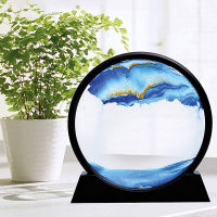 712 inch Moving Sand Art Picture Round Glass 3D Deep Sea Sandscape Motion Display Flowing Sand Frame Painting Valentine Gift