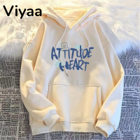 Viyaa เสื้อฮู้ด เสื้อแขนยาวอบอุ่น หลวมและสบาย ทันสมัย ล้ำสมัย คลาสสิค สบายๆ CT112901 41Z231011