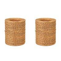 2pcs 1.0mm Light Brown Floral Bind Wire Wrap Twine Handmade Iron Wire Paper Rattan for Flower Bouquets (Length: 210M)