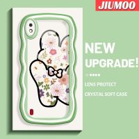 JIUMOO เคส A71 A01 A10ปลอกสำหรับ Samsung ลายการ์ตูนรูปกระต่ายดอกไม้ดีไซน์ใหม่กันกระแทกแบบใสคอลอร์ขอบลอนนุ่มเคสมือถือโปร่งใสลายกล้องถ่ายรูปสุดสร้างสรรค์เคสป้องกันซิลิกาเจล