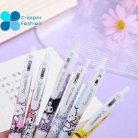 CREEPER 6pcs/lot แห้งเร็วมาก ปากกาเจลกดลายการ์ตูน หมึกสีดำ คุโรมิเมโลดี้ ปากกาเจลที่เป็นกลาง คาวาอิ เอสทีปลายปากกา ปากกาลูกลื่น เครื่องเขียนสเตชันเนอรี