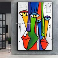 Arthyx Modern Abstract Pop Art-ภาพวาดสีน้ำมันรูปการ์ตูนสำหรับตกแต่งบ้านเหมาะสำหรับห้องนั่งเล่นและห้องนอน