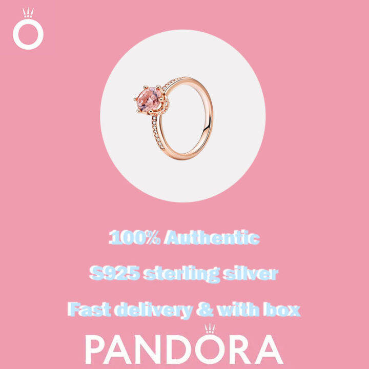 Pandora Pink Sparkling Crown Solitaire Ring