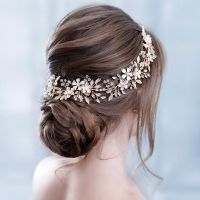 ☢ Trendy Bridal Flower Hair Jewellery Crystal Rhinestone Handmade Wedding Headdress Headband WomanHair Accessories Tiara