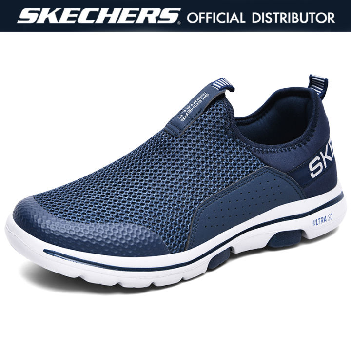 skechers-gowalk-arch-fit-แฟชั่นของผู้ชายกีฬารองเท้าผู้ชายรองเท้าลำลองรองเท้าชายรองเท้าผู้ชายรองเท้ากีฬาผู้ชายสีเทา