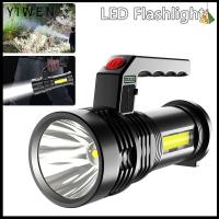 YIWEN ไฟฉายไฟ LED ทรงพลังสูงชาร์จไฟได้,ไฟฉาย USB คบเพลิงไฟฉายตะเกียงไฟไฟ