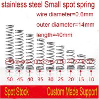 12pcs 0.6x14x40mm stainless steel Small spot spring 0.6mm wire micro spring compression spring pressure spring OD 14mm