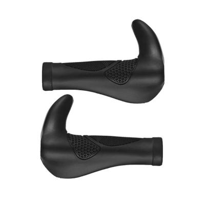 Bike Handlebar Grips Shock Absorption Cow Horn Bicycle Handle Grips 2PCS Non-Slip Soft Rubber Bike Grips for Scooter Mountain Bike Beach Cruiser MTB Tricycle sensible