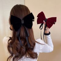 Velvet Hair Bow Barrette