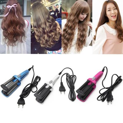 [HOT XIJXEXJWOEHJJ 516] Mini เซรามิค Crimper Fast Curler Curling Iron Tong Waving Wand Roller Salon Triple Barrel เครื่องมือจัดแต่งทรงผม110-220V EU