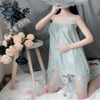 ﹍ Sleepwear Women Lace Nightgowns Pyjamas Set Summer Night Dress Nightwear Sexy Lingerie Bathrobe Female Nightdress Home Clothes