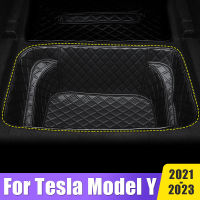 อัพเกรดหนังรถด้านหน้ากล่องเก็บ Pad สำหรับ Tesla รุ่น Y 2021 2022 2023ด้านหลัง Trunk Mat แผ่นกันน้ำป้องกัน Liner ถาด