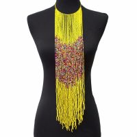 [HOT] MANILAI Bohemian Resin Beaded Long Necklaces Pendants Women Handmade Beads Collar Bib Choker Statement Necklace Ethnic Jewelry