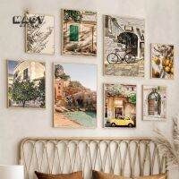 Vibrant Italian Town Garden Canvas Art - Lemon &amp; Orange Harvest โปสเตอร์-รถยนต์และจักรยานสวนสนุกตกแต่งผนังสำหรับพื้นที่ภายใน0919