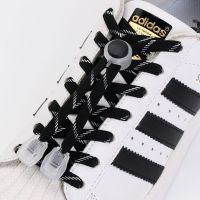 Elastic laces Shoelaces Round Spring lock Shoe Accessories Kids Adult No Tie Shoelace Lazy Rubber Band Black White Point Laces