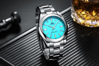 Men New Automatic Self Wind Mechanical Stainless Steel Luxury Red Yellow Sky Blue Green Colorful Rainbow Dial 41mm Fashion Watch