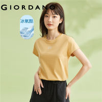 ➦GIORDANO ผู้หญิง เสื้อยืดแขนสั้นคอกลมพิมพ์ลายเทคโนโลยีขั้นสูงความรู้สึกเย็นด้วยน้ำแข็งออกซิเจน Free Shipping 05323415