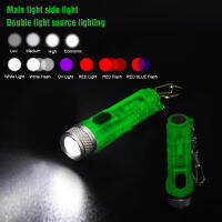 New Mini Pocket usb rechargeable Keychain LED Flashlight high quality super ray 400 lumens torch with SST20 LED Warning light t