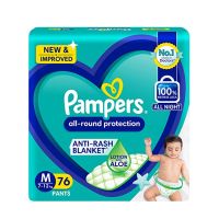 Pampers All round Protection Pants, Small size baby diapers (SM), 86 Count, Anti Rash diapers, Lotion with Aloe Vera