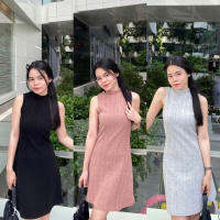 TORR.STORE?Jolie Dress | เดรสสั้นคอปีนผ้านุ่ม (เนื้อผ้าโปร่ง)