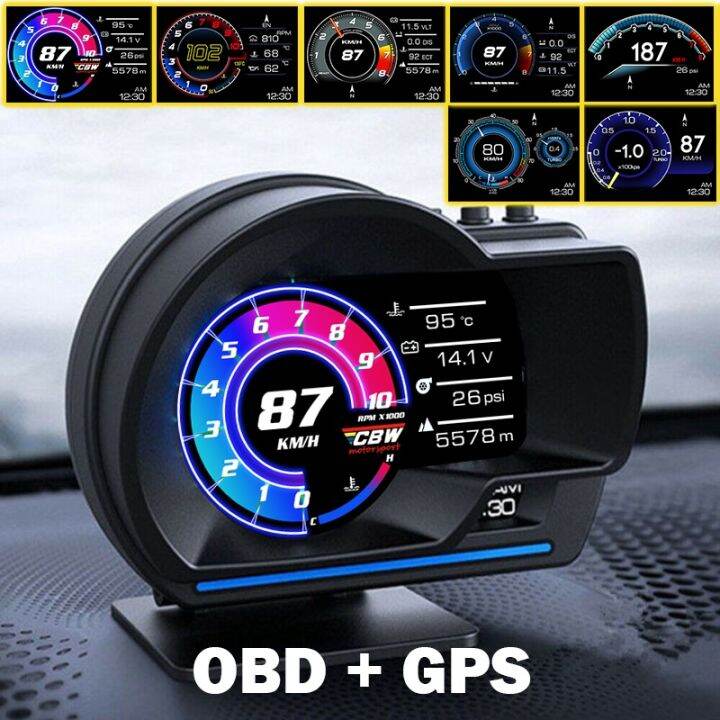 ‼️NEW VERSION CBW P6 OBD+GPS OBD2 Smart Gauge Digital Meter Alarm Speed