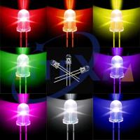 100PCS 3mm 5mm LED Diode Assorted Kit White Green Red Blue Yellow F3 F5 Led Lights Emitting Diodes Electronic DIY Kit NEW Drills Drivers