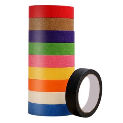 Masked Paper Tape 1 Inch of Colorful Craft Tape Vibrant Rainbow Colored Painters Tape Great for Arts &amp; Crafts