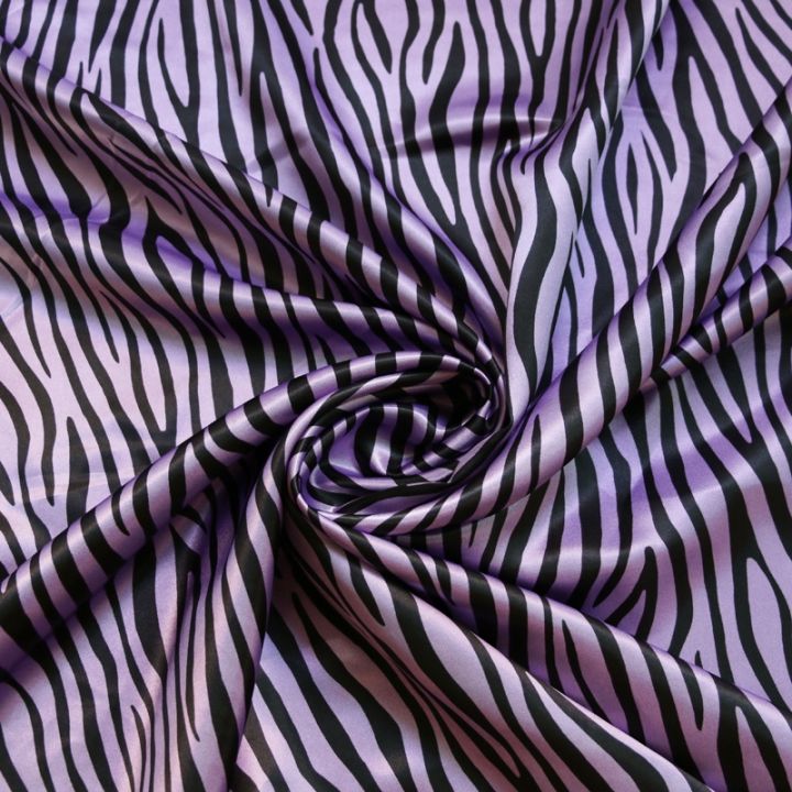 by-meter-soft-satin-fabric-zebra-striped-charmeuse-lining-geometric