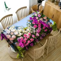 Customizable 3D Beautiful Flower Tablecloth Dustproof Washable Cloth Rectangular and Round Table Cover for Wedding Decoration