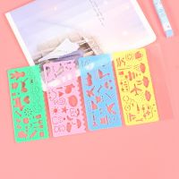 4pcs Kids Drawing Toys Drawing Template Board Plastic Ruler Art Craft Juguetes Learning Toys Educational Toys for Children Gifts Rulers  Stencils