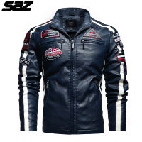 Saz Mens Leather Jacket Slim Fit Stand Collar PU Motorcycle Jacket Men 2020 New High Quality Jacket