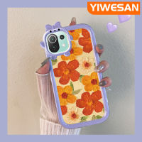 YIWESAN เคสสำหรับ Xiaomi 11 Lite 5G 11 Lite 5G Ne เคสจิตรกรรมภาพการ์ตูนดอกไม้ซิลิโคนที่สร้างสรรค์ใสเคสมือถือเลนส์กล้องถ่ายรูปปิศาจน้อยน่ารักเคสป้องกันแบบกันแรงสั่นสะเทือนเคสใส