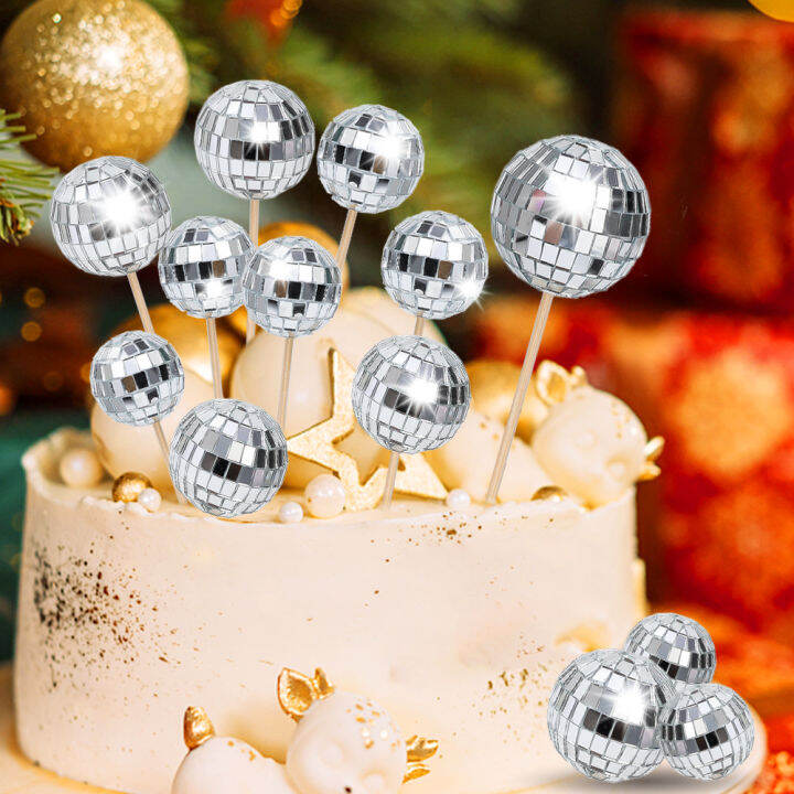 Shiny Disco Ball Cake Topper Happy Birthday Supplies Birthday Cake