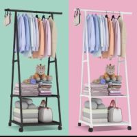 ( Pro+++ ) ราวตากผ้า ทรงสามเหลี่ยม ราวแขวนผ้า ที่แขวนเสื้อผ้า แบบล้อเลื่อน triangle clothes tree movable coat rack new step asia ราคาคุ้มค่า ชั้น วาง ของ ชั้นวางของ ไม้ ชั้นวางของ ผนัง ชั้นวางของมินิ