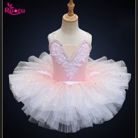 hot【DT】 Ruoru Pink Color Ballet Tutu Skirt Childrens Lake Costume Kids Belly Clothing