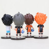 ROSEMAR PVC 4ชิ้น/ชุดหุ่นของเล่นอนิเมะตุ๊กตาขยับแขนขาได้ Kozume Kenma Haikyuu รูป Hinata Shoyo Tobio Kageyama