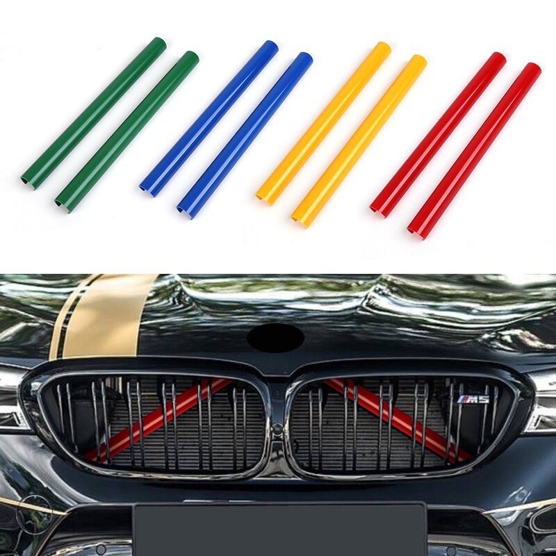 Car Front Grille Strip Insert Trim Cover for BMW X3 F25 11-17 3D M-Colored Stripes