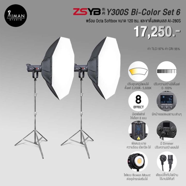 ไฟ LED กำลังสูง ZSYB Y300S Bi-Color Set 6