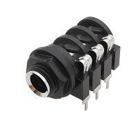 5Pcs 6.35mm Audio Microphone Socket Stereo Female Jack  6 Pins Connectors Black Electrical Connectors