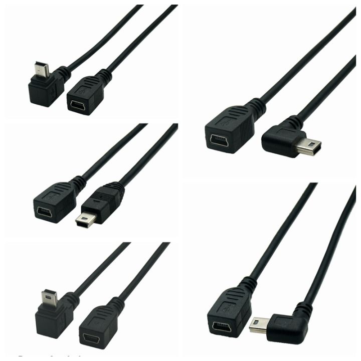 mini-usb-5-cores-cable-5pin-male-plug-to-female-jack-extension-data-adapter-lead-cable-right-angle-90-degree-cord-25cm
