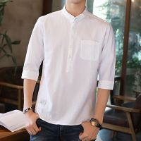 CODLiang Te Men Shirt 100 Cotton Summer Short Sleeve Slim Fit Shirts Plain Kemeja Lelaki [Ready Stock]