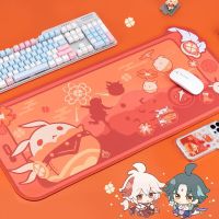 ∏♈∈ Genshin Impact Mouse Mats Extra Large Kawaii Gaming Mouse Pad Non Slip Pink Cute Anime Klee XXL Desk Mat Laptop Desk Accessories