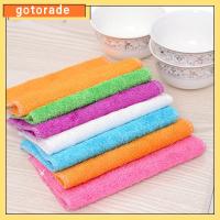 GOTORADE 1/5PCS ครัวเรือน ห้องครัวและการรับประทานอาหาร ป้องกันจารบี ผ้าขี้ริ้วทำความสะอาด ผ้าเช็ดตัว แผ่นใยขัด ผ้าเช็ดจาน