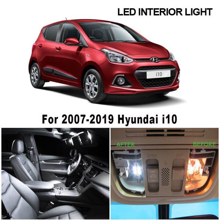 8pcs Canbus Car LED Interior Dome Map Reading Light Kit For Hyundai i10 Grand i10 MK1 MK2 PA BA