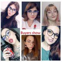 [24Hs Delivery] Women Round Anti-Blue Glasses Anti-radiation Eyeglasses Computer Anti Radiation Replaceable Eyeglass