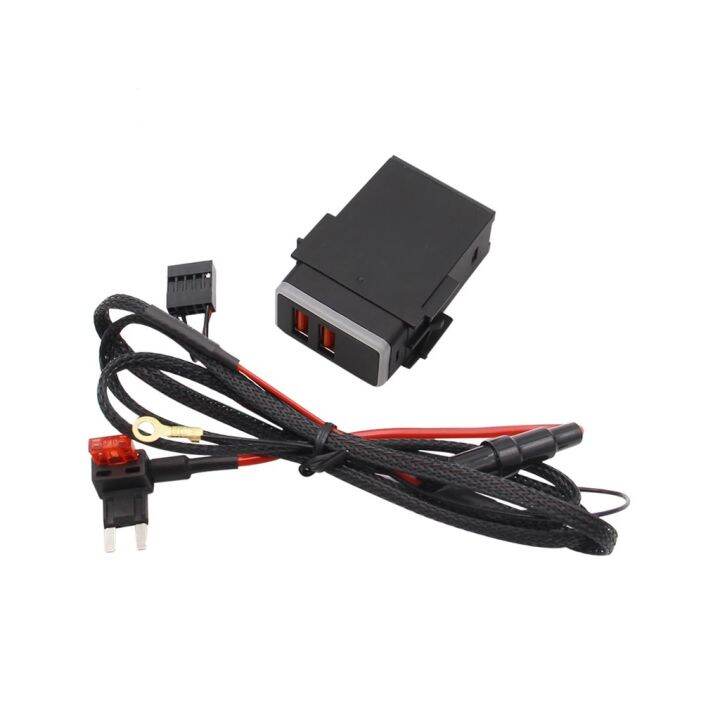 ซ็อกเก็ตชาร์จในรถยนต์-12v-24v-พร้อมสายเคเบิล-dual-qc3-0-usb-อะแดปเตอร์โวลต์มิเตอร์-led-จอแสดงผลดิจิตอล-สําหรับ-nissan