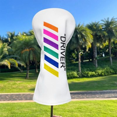 ❒┋ Coloured striped golf club covers For Driver Fairway 1 3 5 UT Clubs Set Heads Waterproof PU Leather Unisex golf head cover