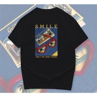 เสื้อยืดลาย smile (แว่น) เสื้อยืดคอกลมผ้าฝ้าย มี นุ่ม