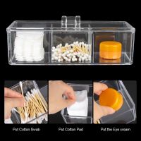 Makeup Holder Storage Cotton Swab Organizer With Lid Dustproof Material Transparent